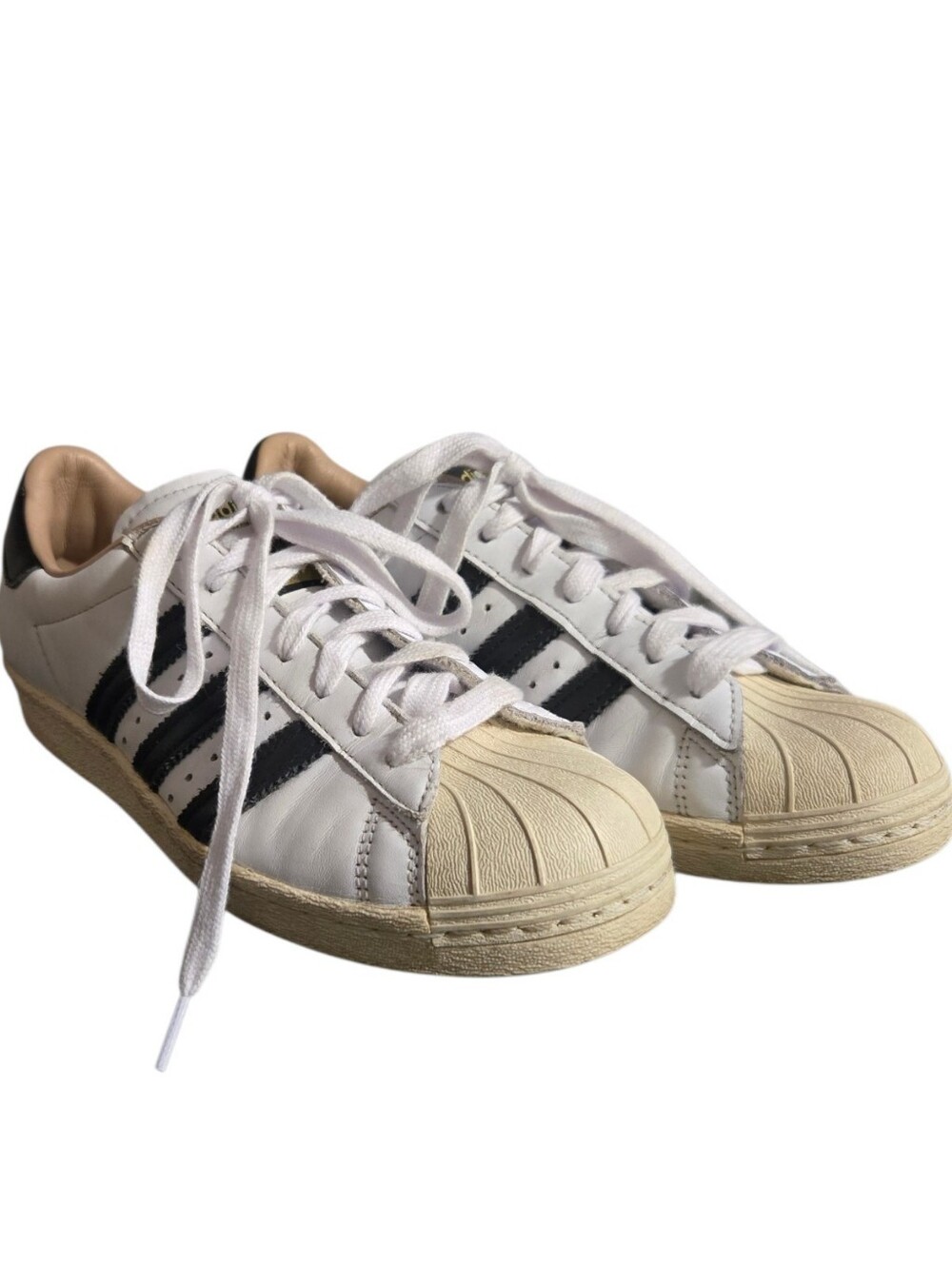 Adidas Originals Superstar 80s White Black Stripes Sz Men 7.5 / Women 8.5